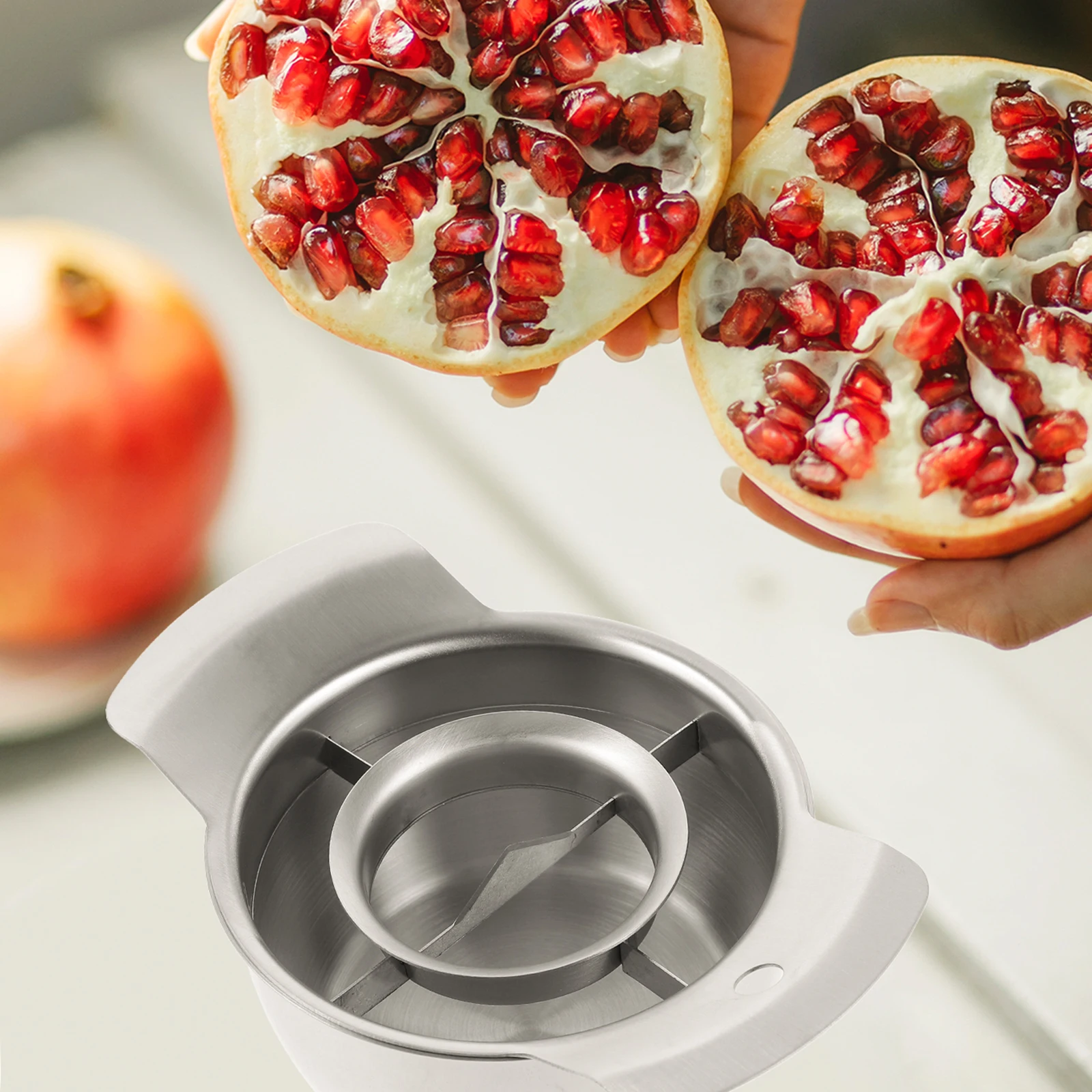 

1 set Pomegranate Peeler Stainless Steel Kitchen Tool Healthy Material Fruit Opener Wood Hammer Deseeder Gadgets Bowl Collector