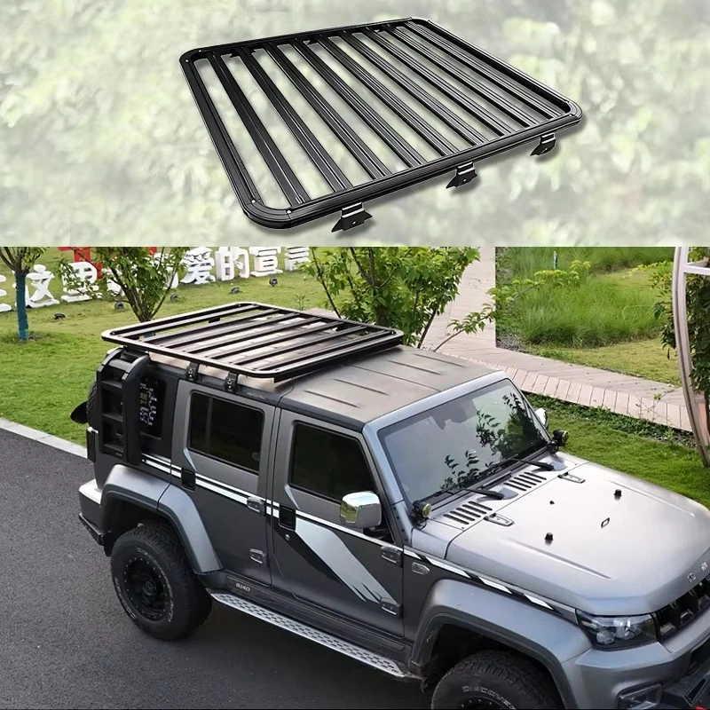 Cross bar Frame Guality Aluminum 4x4 Luggage bar Car Roof Rack Roof Luggage Basket for Beijing BJ40 2016-2023 2024+