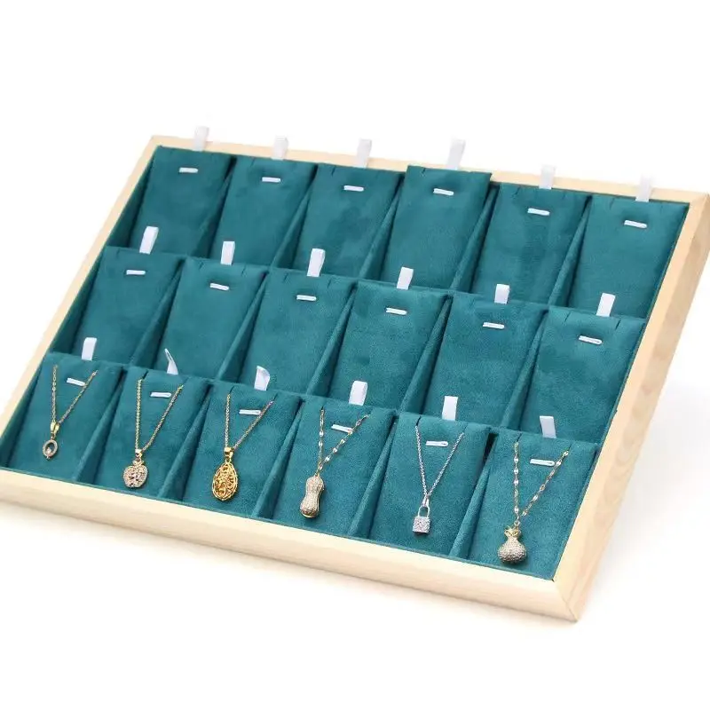 

Stackable Flannel Jewelry Box Organizer with Dividers - Bracelet Necklace Ring Tray Case for Drawer, Vanity, Store Display