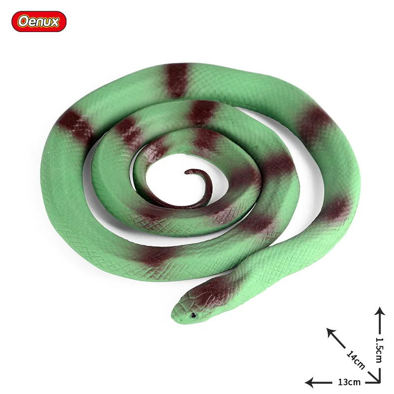 Children Tricky Toys Amphibian Reptile Soft Rubber Scale Pole Snake Python Solid Simulation Snake Model Decorative Ornament