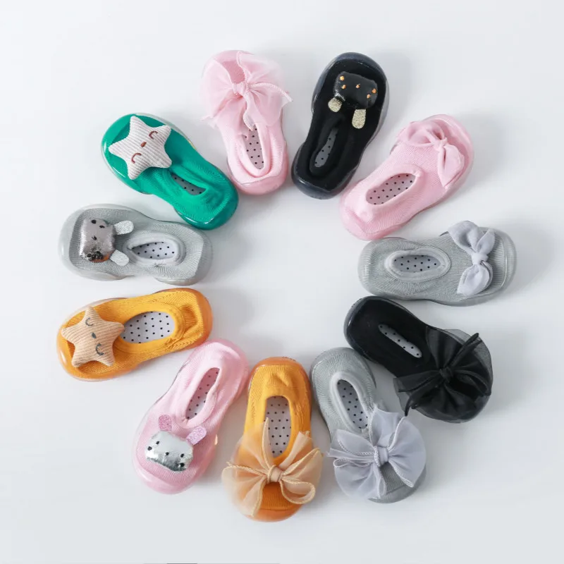 Baby Sock Shoes with Rubber Soles Infant Sock Newborn Children Floor Socks Shoes Spring Summer Autumn Anti Slip Soft Sole Sock