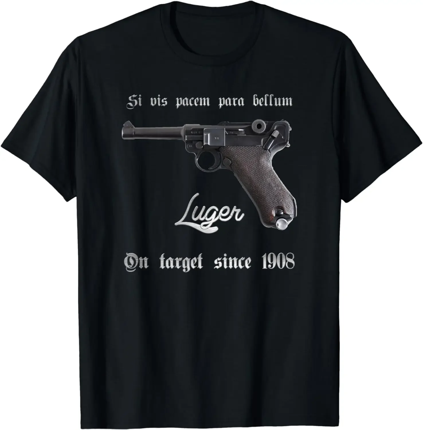 Немецкая футболка Mauser P08 9 мм с пистолетом Люгера, 100% хлопок, с круглым вырезом, летняя повседневная мужская футболка с коротким рукавом, размер S-3XL
