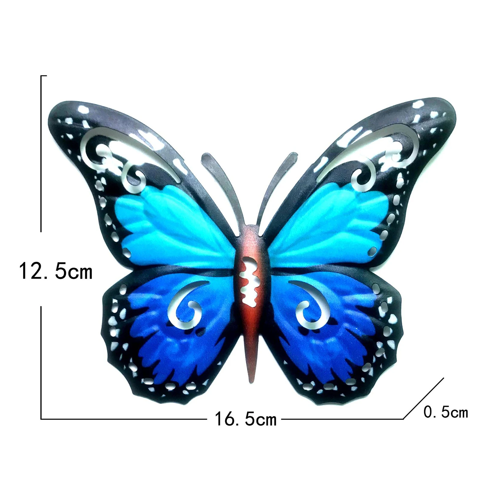 Ornament Metal Butterfly Yard 16.5x12.5cm Crafts Garden Hanging Home Decoration Indoor Landscape Outdoor Statue