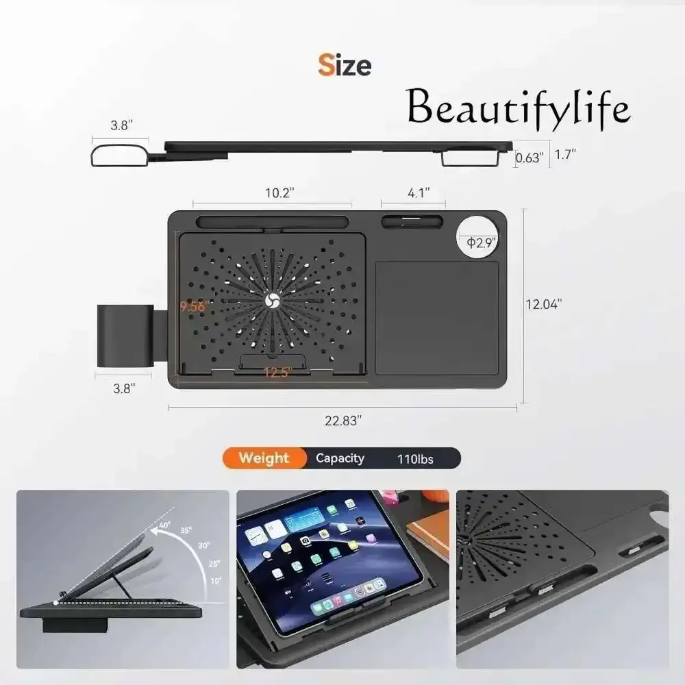 كرسي مكتب JB، كرسي مكتب عالي الظهر يدعم قطني تلقائيًا مع طاولة مكتب للكمبيوتر المحمول، عمق المقعد والارتفاع قابل للتعديل، Ch #4