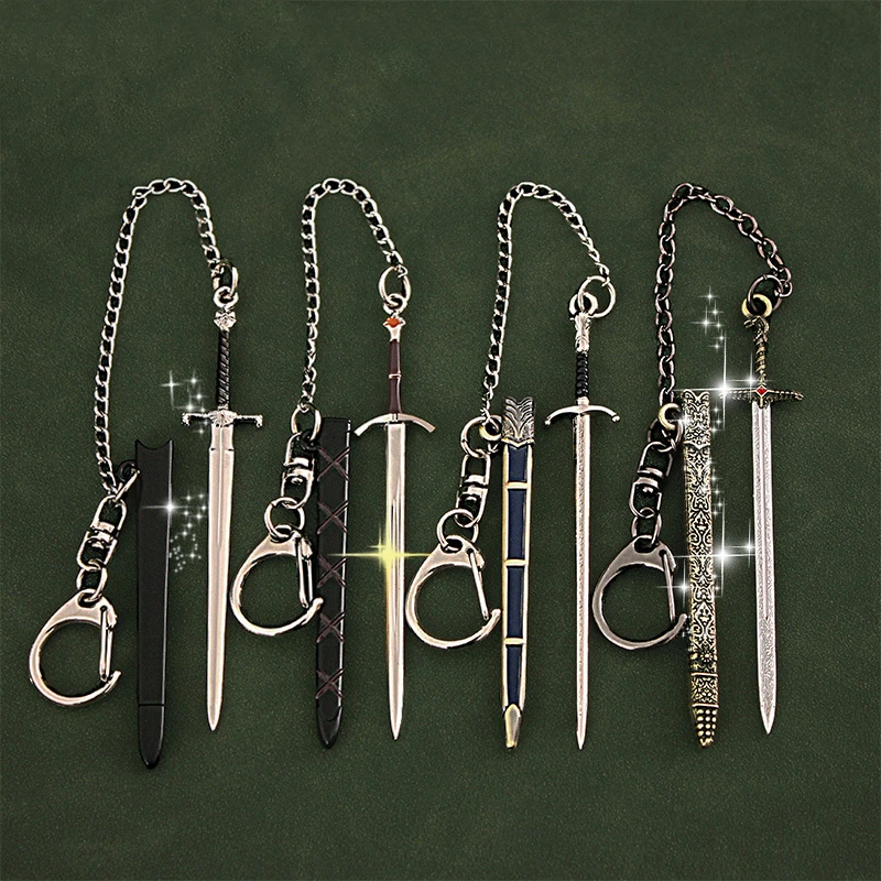 Unedged Metal Ancient Famous Sword Key ring Pendant Bag Pendant Interesting Key ring