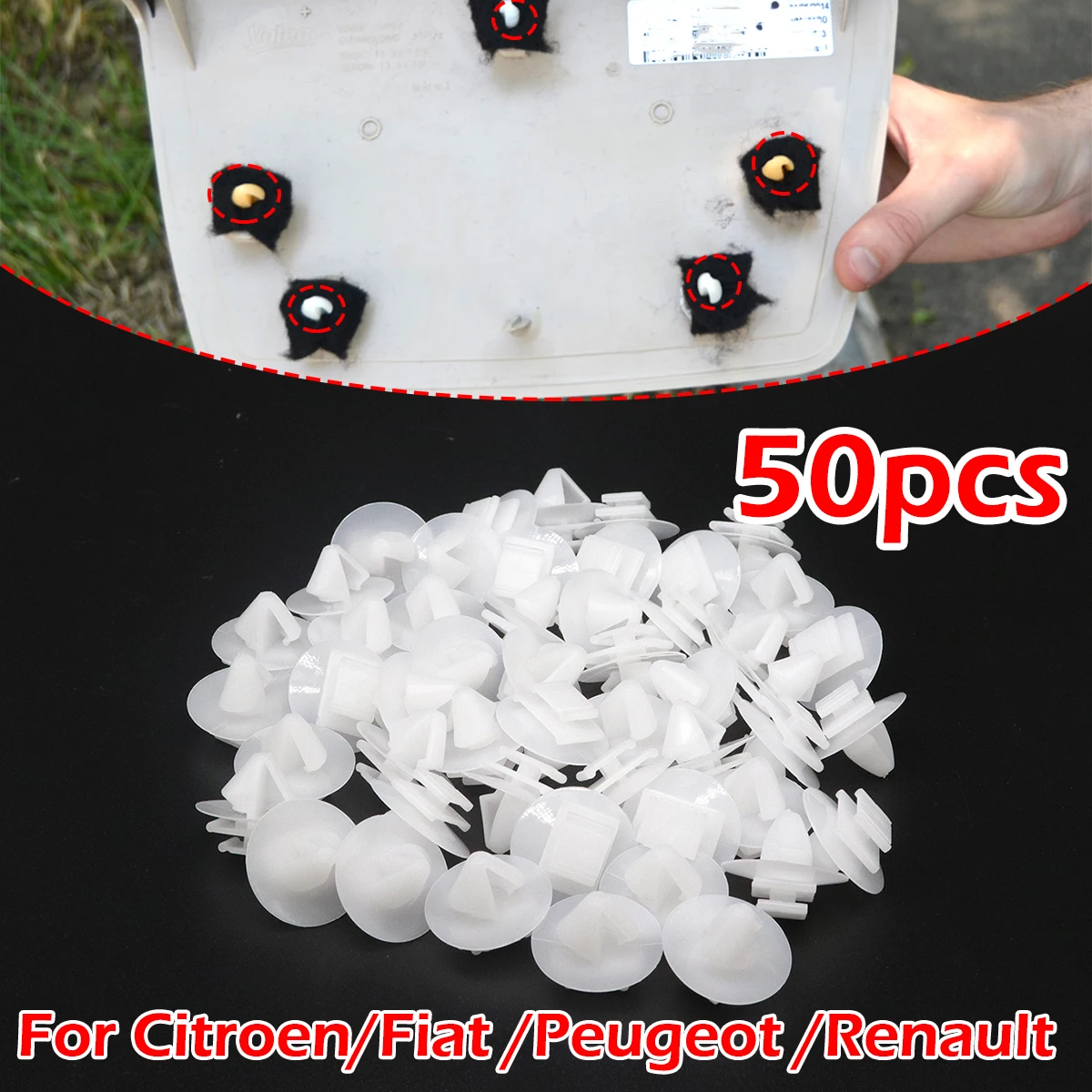 

50Pcs Front Wheel Arch Flare Trim Moulding Clip For Opel GM BMW Renault Citroen Fiat Peugeot Trim Clips 71775718 Break Resistant