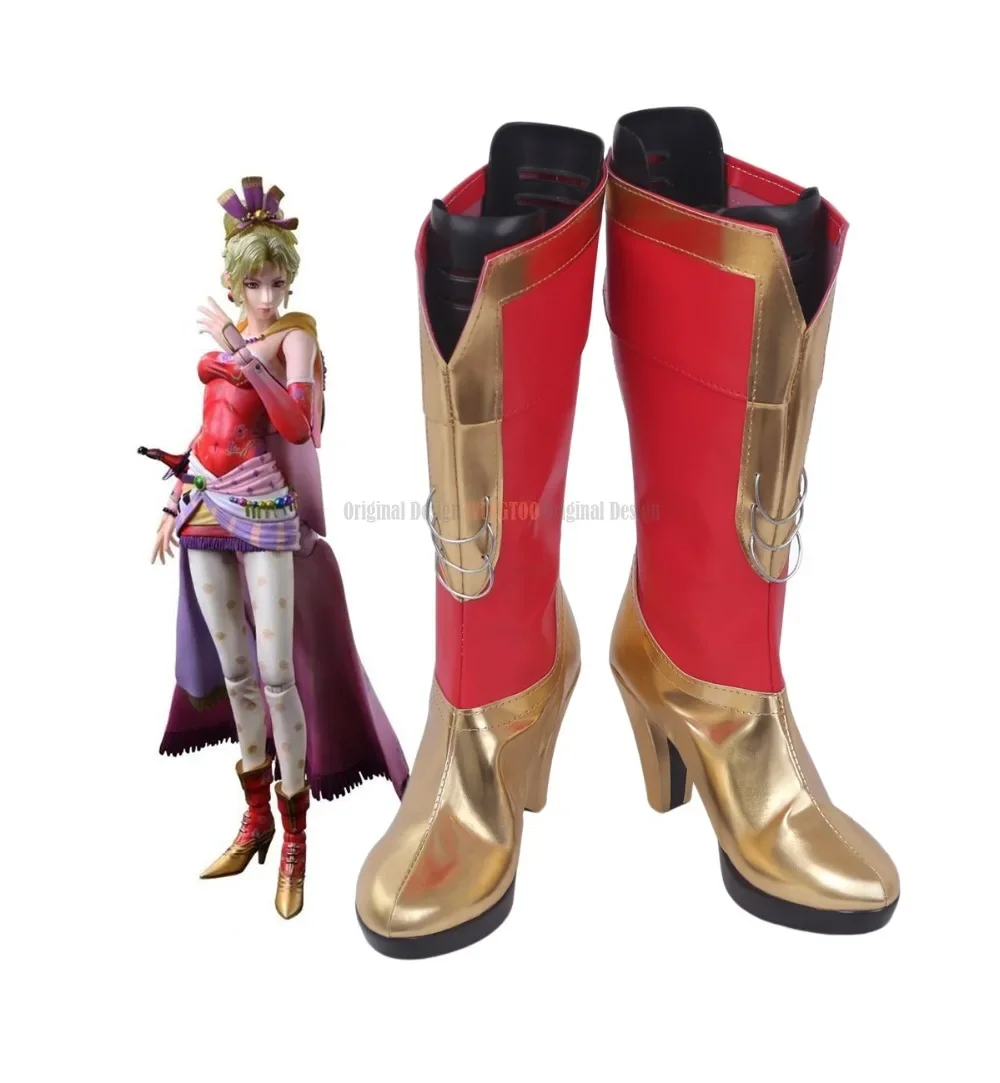 Terra Branford Cosplay Final Fantasy6 Terra Branford Cosplay Shoes Red Boots High Heel Custom Made for Men and Women