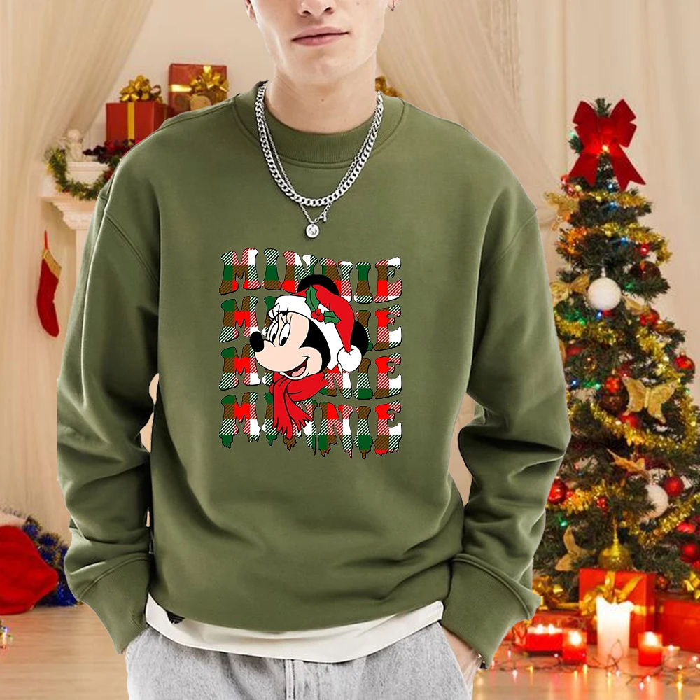 

Men's New Christmas Mickey Mouse Print Sweatshirt Outdoor Long-Sleeve Christmas Clothing Gift Pullover