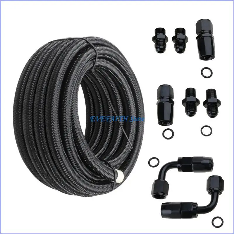 

124B Automatic Transmission Coolers Lines 6AN Hose Line For 4L60E 4L65E Car Accessories 15Ft Braided Cable