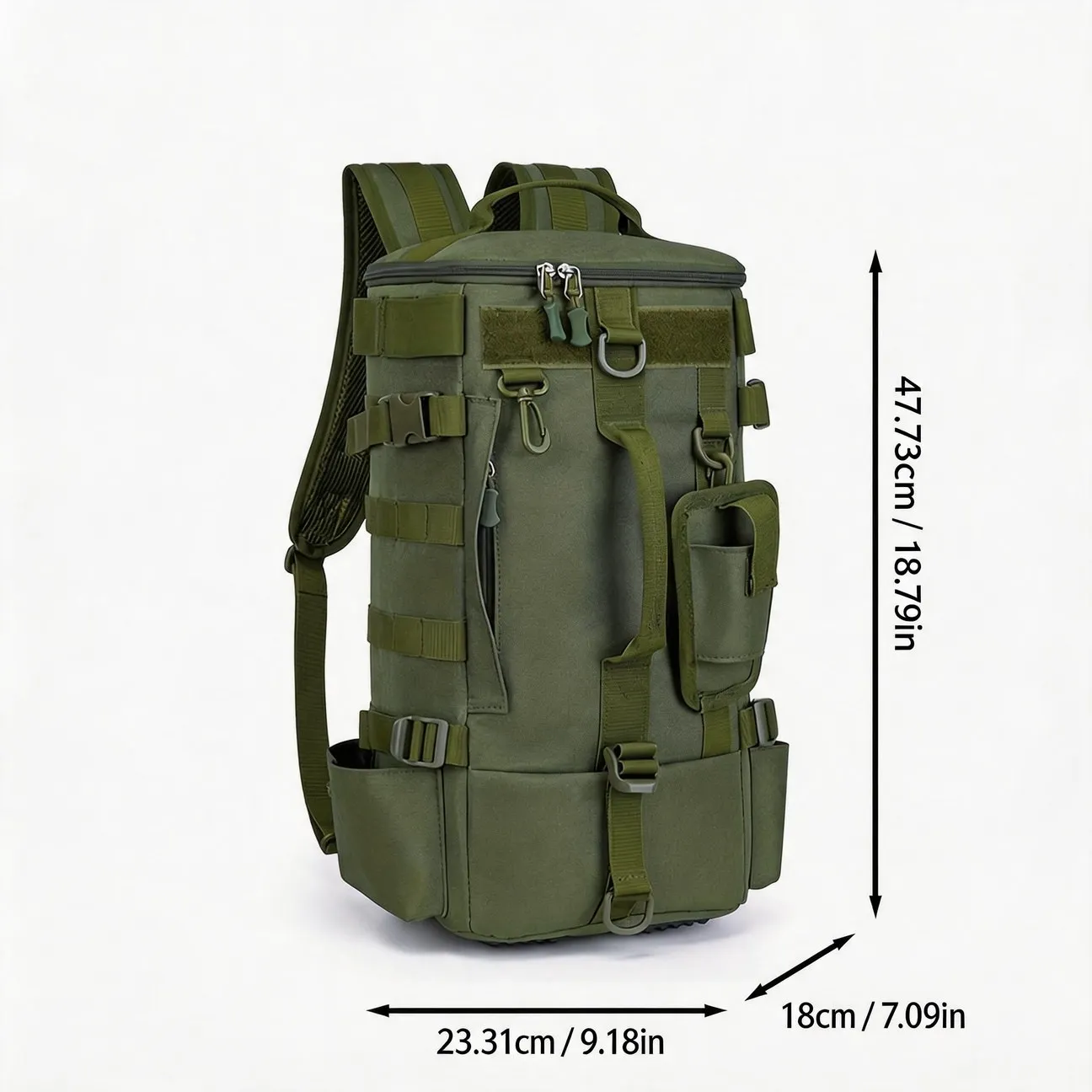 Lure Fishing Backpack with Scissor Pouch, Tackle Storage Rucksack with Rod Holder for Anglers
