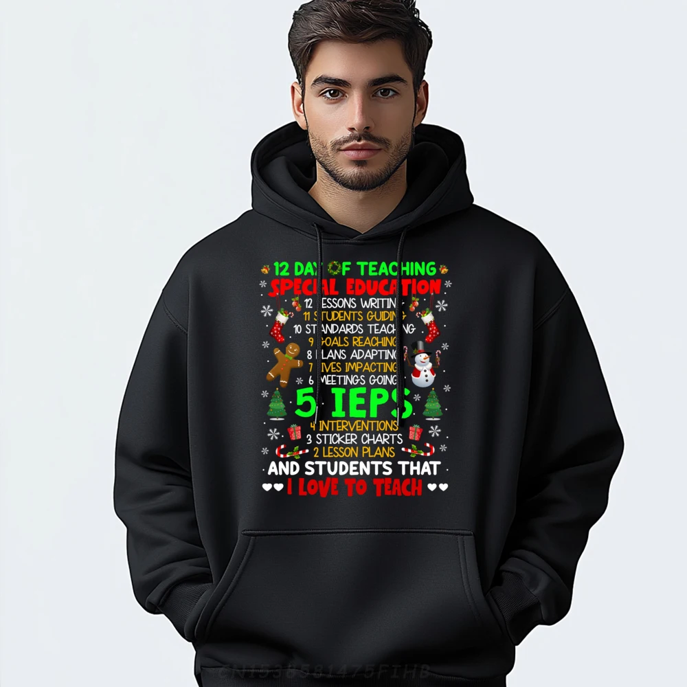 

12 Days Of Teaching Special Education IEPS SPED Teacher Xmas White Graphic Sweatshirts Fashionable and Trendy Clothes Pullover