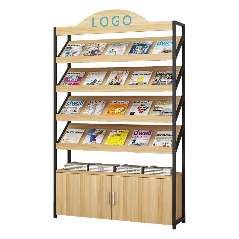 Book Catalog Brochure Magazine Newspaper Rack With Cabinet Display Rack