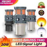 Canbus 12V 24V 1156 BA15S P21W 2405 1157 P21/5W 2412 Bau15s BAY15D 2409 Car Bulb LED Lamp Reverse Brake Turn Signal Light Amber