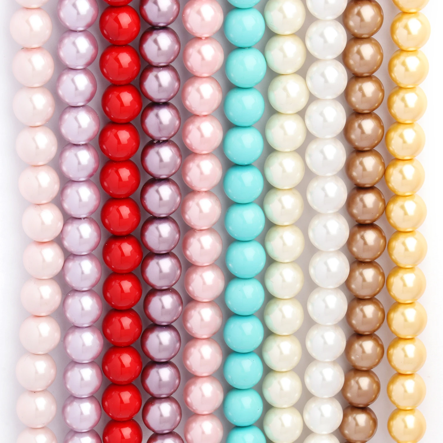 4/6/8/10mm High Qulity Imitation Pearls Beads Round Multicolors Glass Loose Beads for Jewelry Making Supplier DIY Bracelets 15''