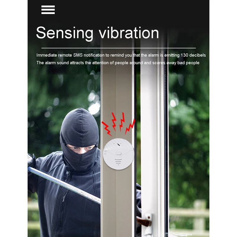 Detector 130DB Smart Tuya Door Window Vibration Alarm For Warning Burglars Intruder Home Security Alarm