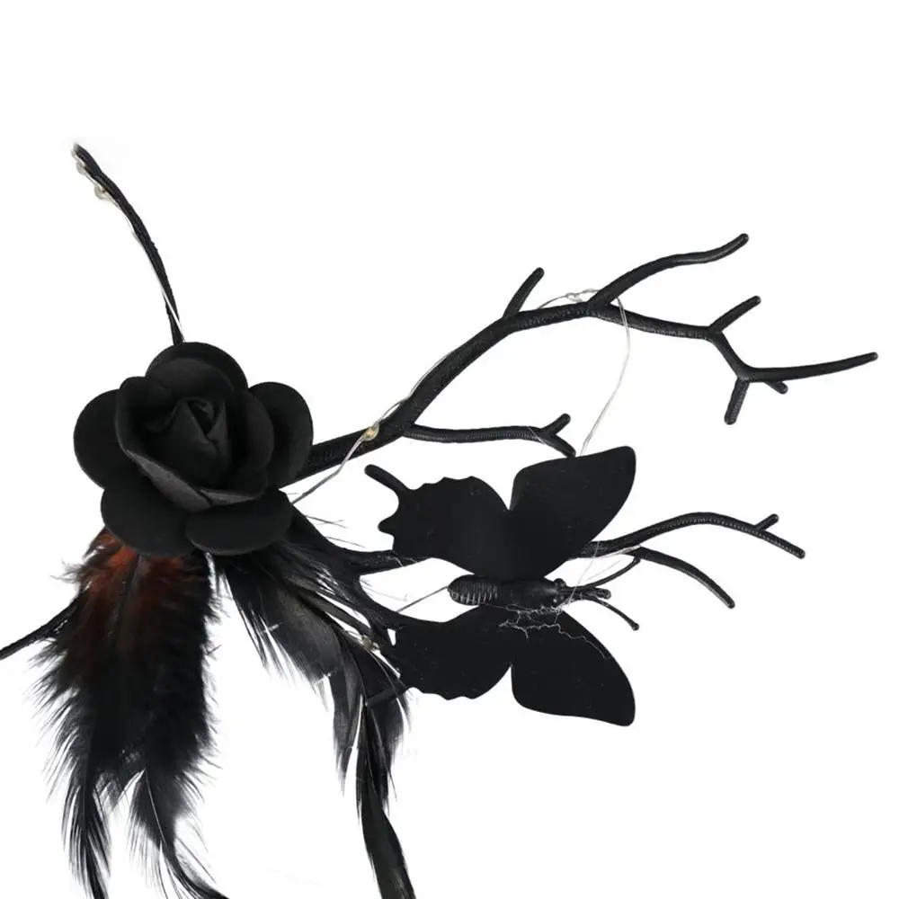 

Cute Elk Ears Halloween Glowing Antler Hair Hoop Pumpkin LED Fairy Deer Ear Headband Ghost Skull Head Wear light