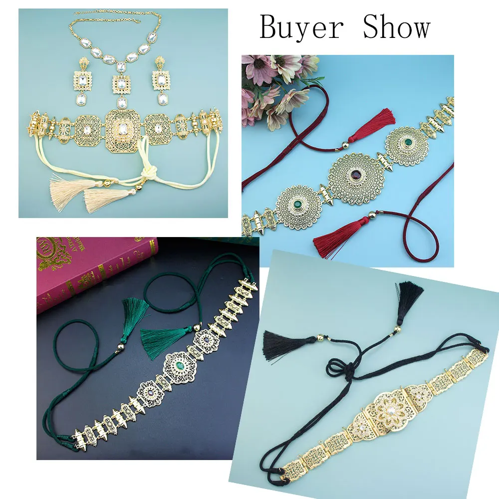 Neovisson Morocco Unique Handmade Rope Caftan Belt Chain Accessories Arabic Robe Tassels Women Dress Gift