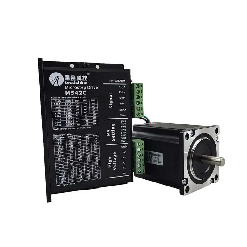 Leadshine 2 fases Nema23 57 Series 57HS21A Kit de motor paso a paso M542C controlador voltaje de entrada VDC20-50V