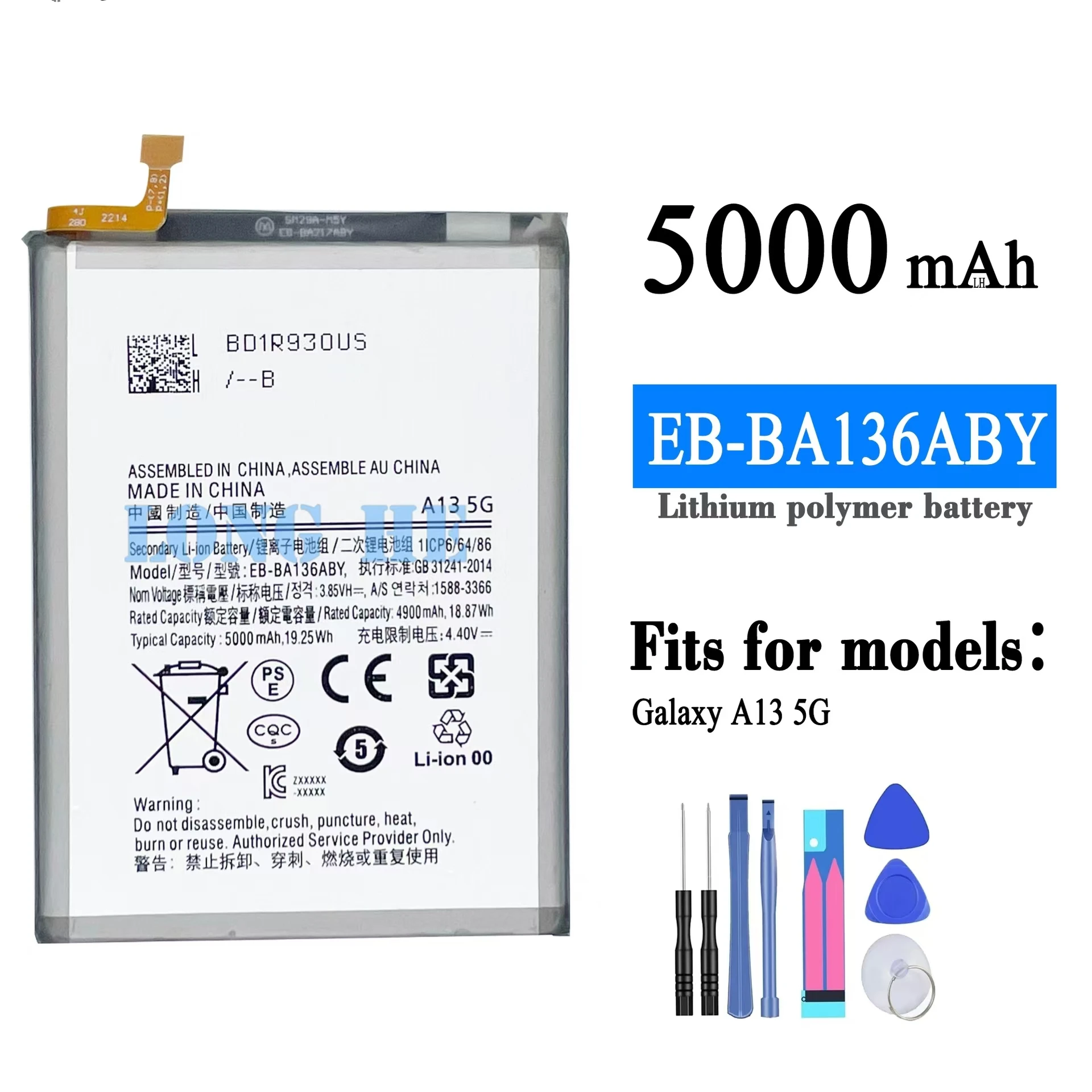 For Samsung Galaxy A13 5G EB-BA136ABY original battery, mobile phone battery replacement, send tools