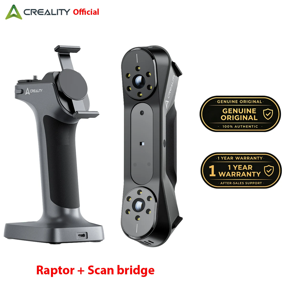 Official Creality Raptor 3D Scanner With Scan Bridge 0.02mm Ultra-High Accuracy 60FPS High-Speed Scan Dual Light Wireless Scann