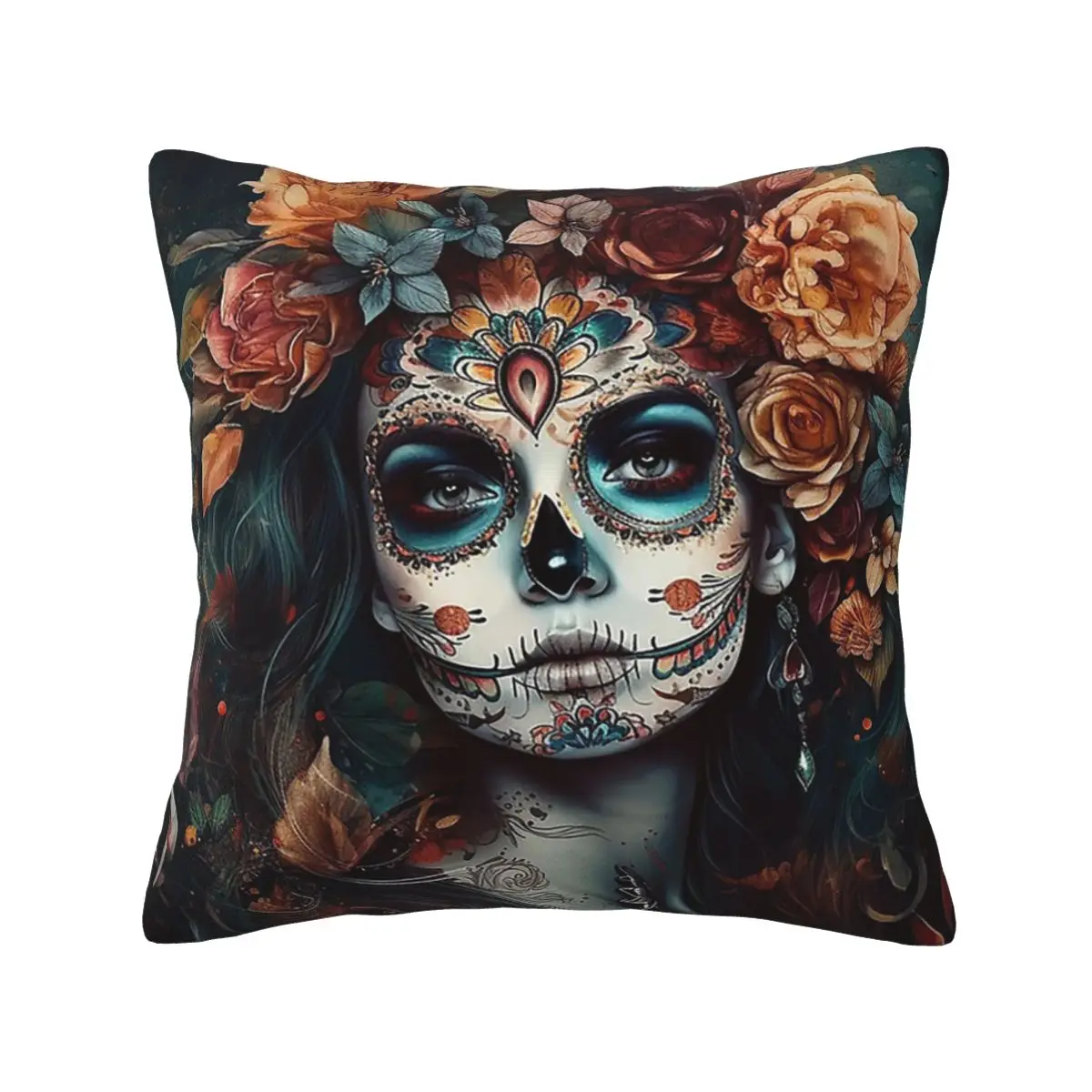 

Dia De Los Muertos Halloween Gift polyester home decor Dropshipping printed 20x20in seat cushion