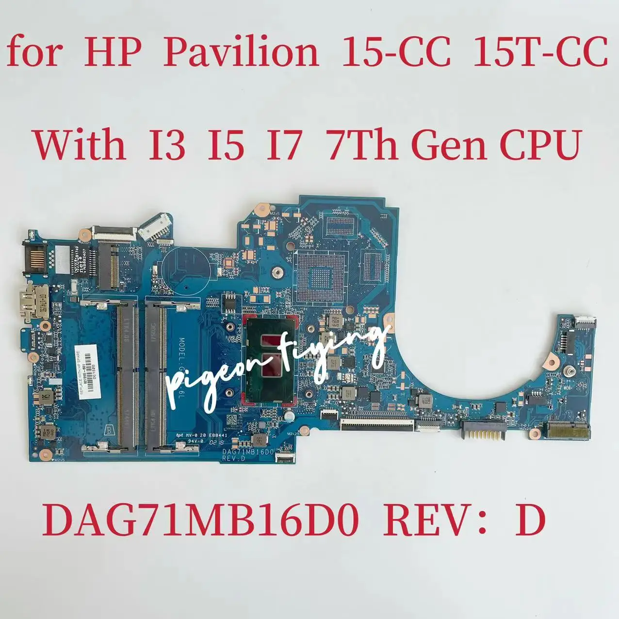 DAG71MB16D0 Mainboard For HP Pavilion 15-CC Laptop Motherboard With I3 I5 I7 7Th Gen CPU DDR4 927266-601 927265-601 927264-601