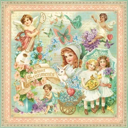 16 sztuk/paczka Retro Vintage lalka anioł naklejki wyroby Scrapbooking DIY Album śmieci dziennik dekoracyjne naklejki