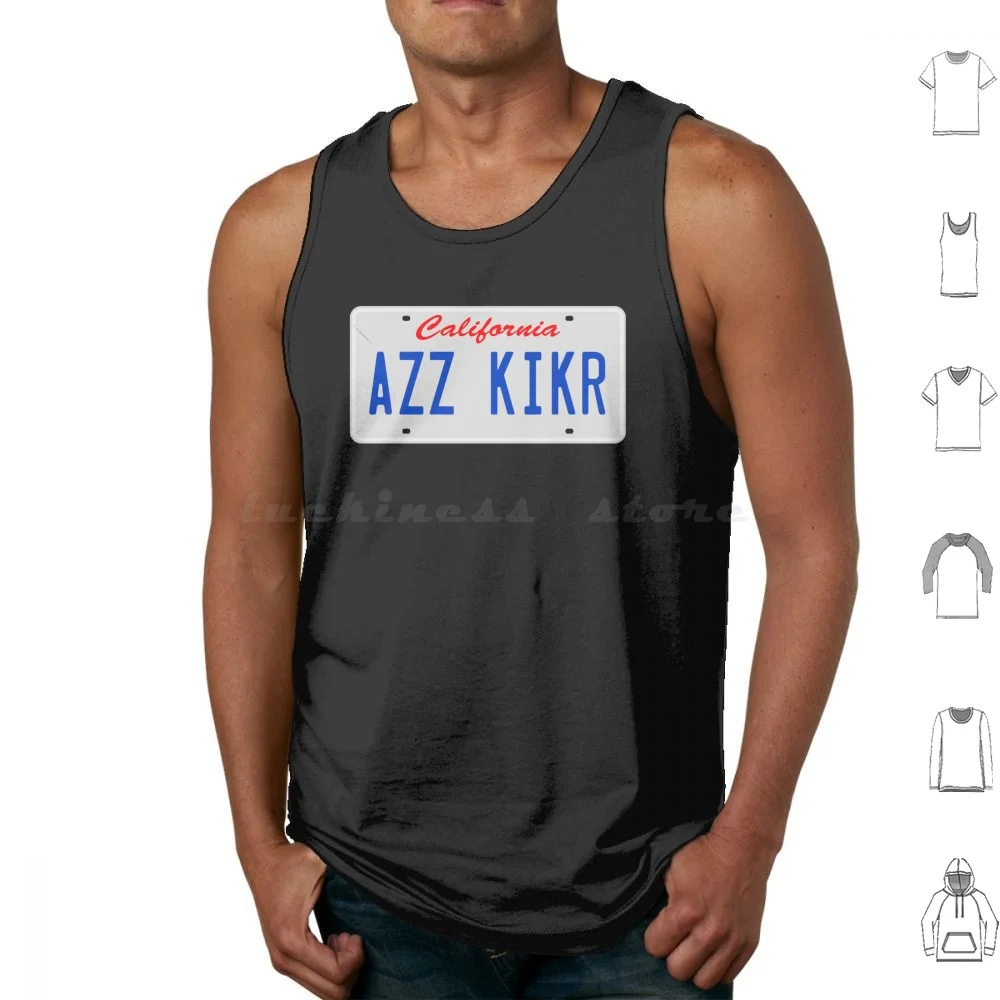 Azz Kikr License Plate Tank Tops Print Cotton Azz Kikr License Plate Ass Kicker Con Air Con Air Con Air Quote Funnny