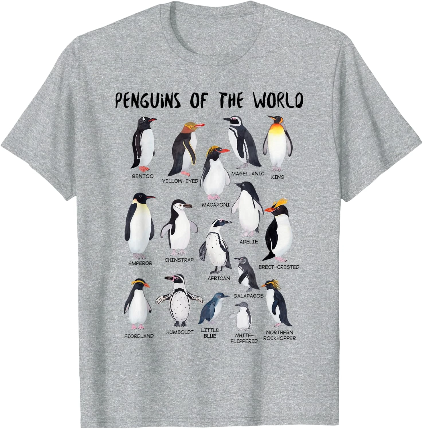 Penguins of the World Plus Size Streetwear Trendy Cotton Oversized Unisex New Model personality Clothes Print T-Shirt Short soft