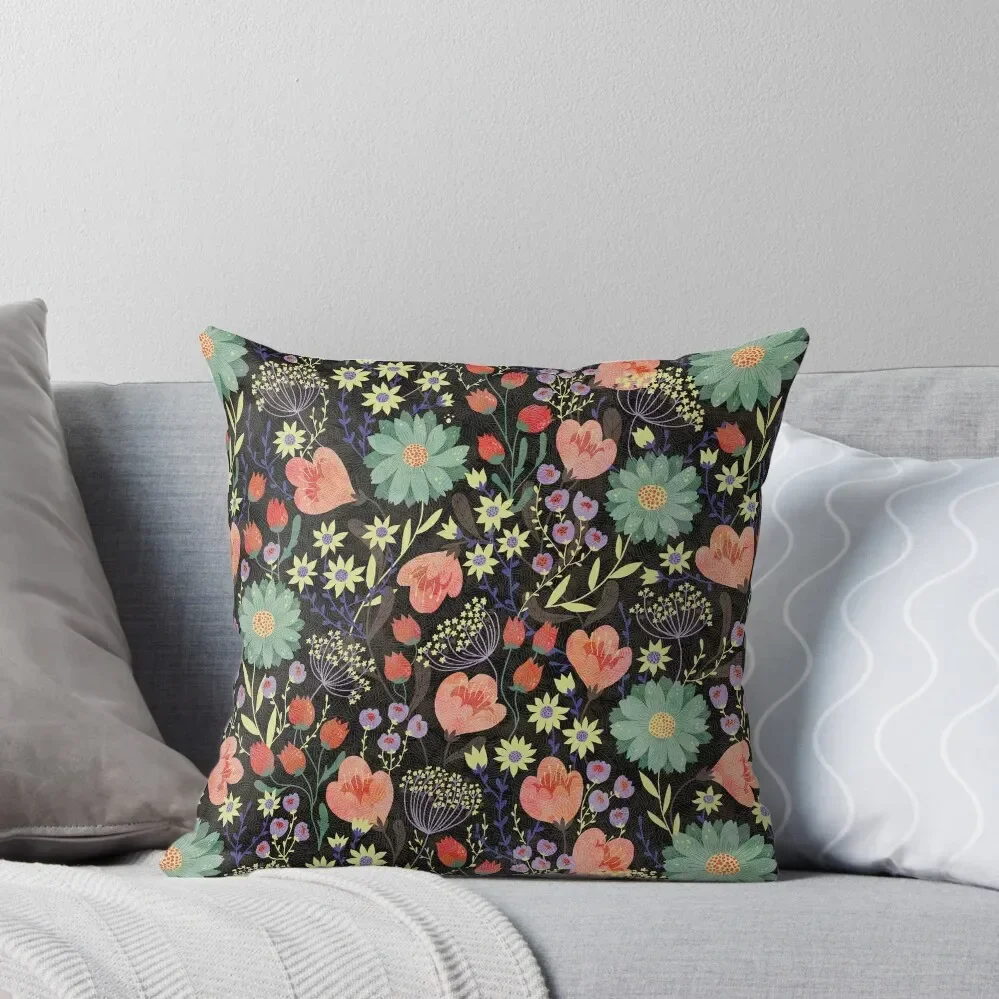 

Spring Flowers Throw Pillow Plaid Sofa Decorative Cushion pillows decor home pillow