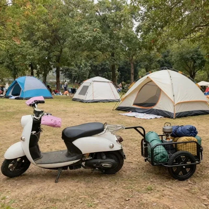 Hanging bucket outdoor bicycle rear hanging small trailer stall pulling goods camping fishing