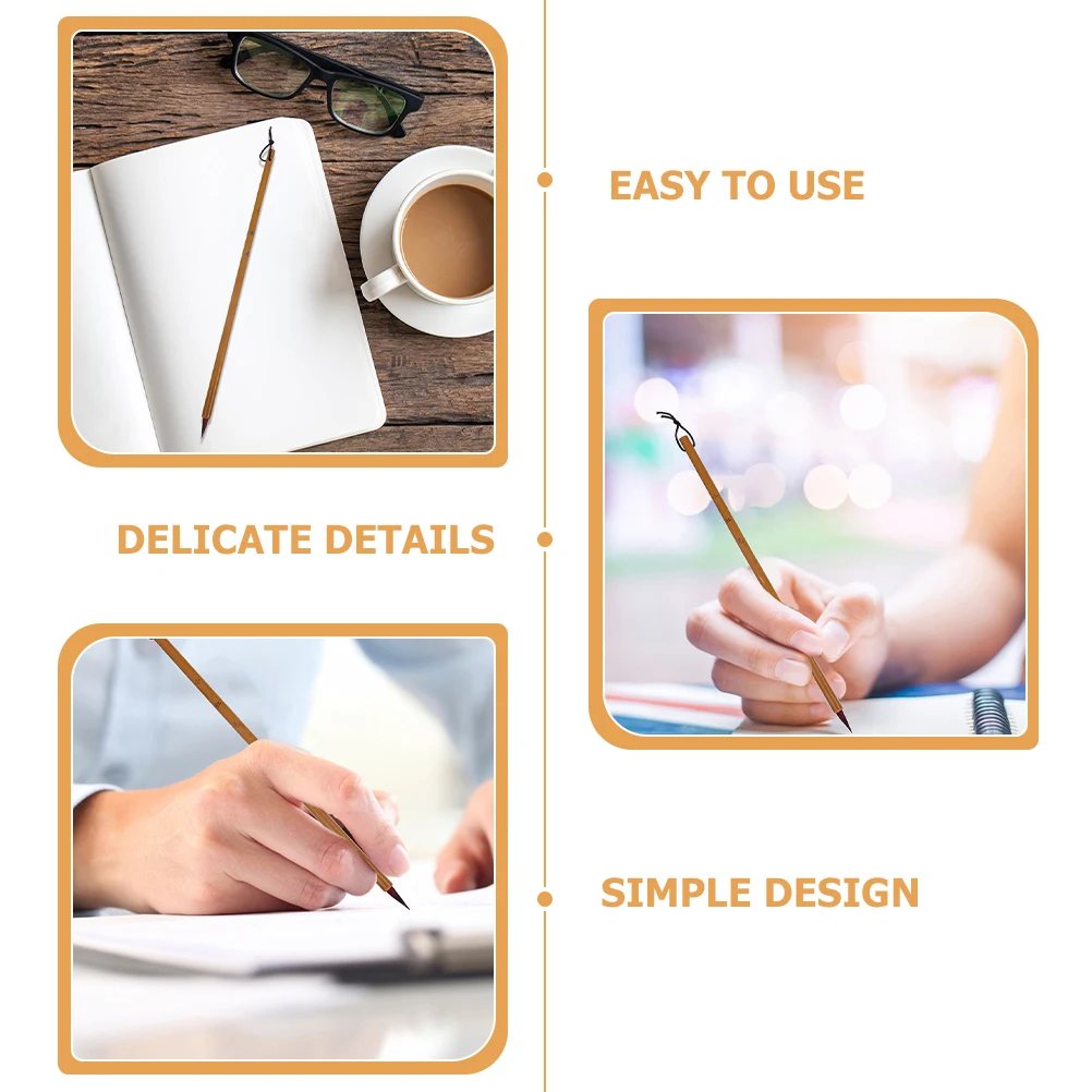 

2pcs Small Regular Script Calligraphy Brush Bamboo Writing Brush For Chinese Calligraphy Watercolor Painting Student Practice