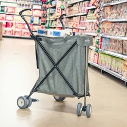 Boodschappenwagen met grote capaciteit, opvouwbare multifunctionele trolley voor winkelen, ruime opbergorganisator met gemakkelijke toegang