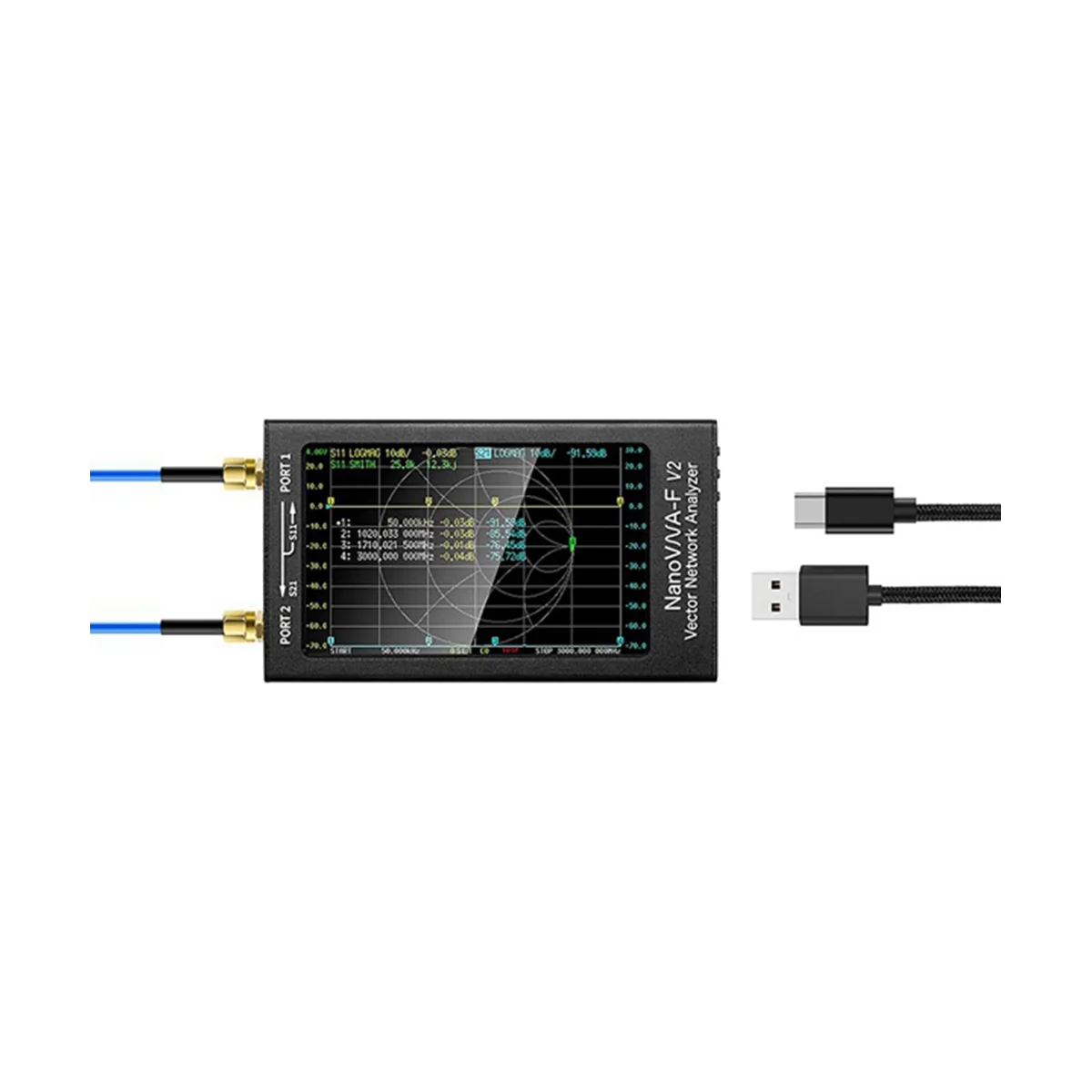 NanoVNA-F V2 Vector Network Analyzer 50KHz-3GHz Antenna Analyzer HF VHF UHF VNA with 5000MAh-Measuring S Parameters