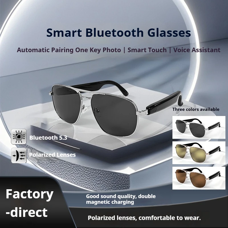 GS02 Magnetic Smart Bluetooth Glasses, Polarized & Lightweight, Voice Control & Multi - Scene, Driving/Sports