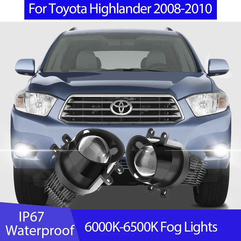 

2pcs 3inch Bi LED Lenses Projector Fog Lights Car Lamp Hi-lo Beam For Toyota Highlander 2008 2009 2010 Car Accessories