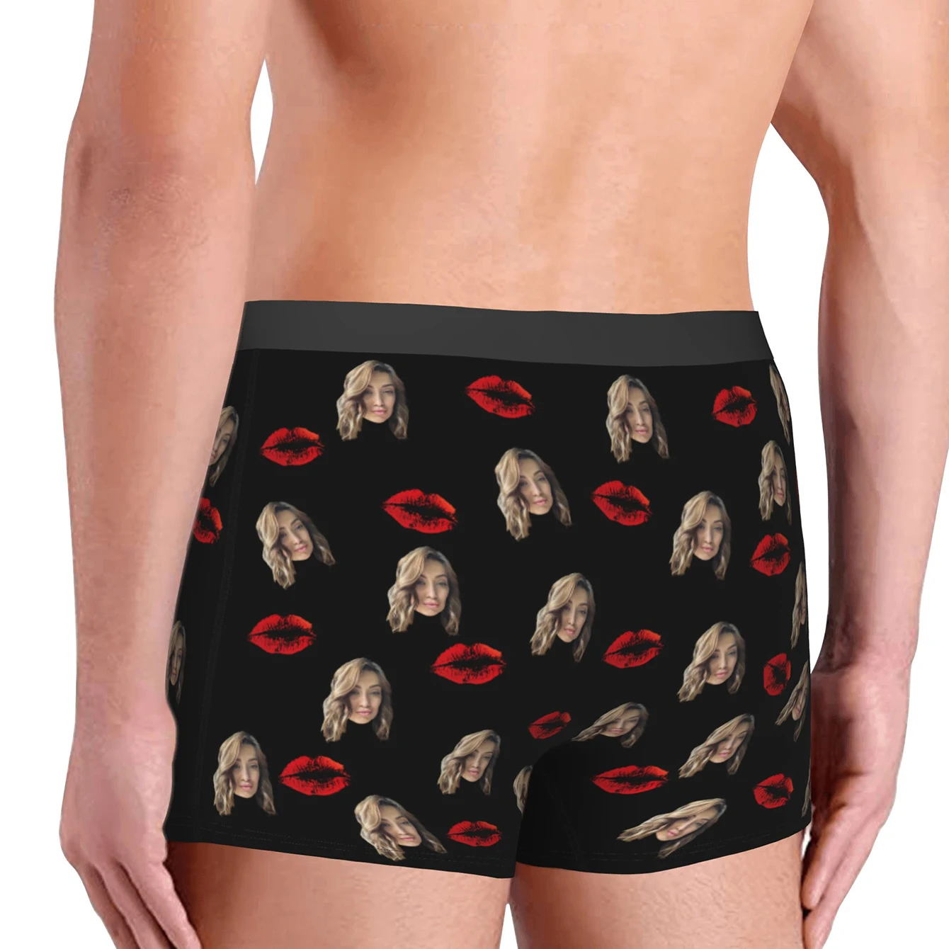 Personalized facial photos customized underwear  flat cornered men's Valentine's Day gift for husband  anniversary gift for fath view 2