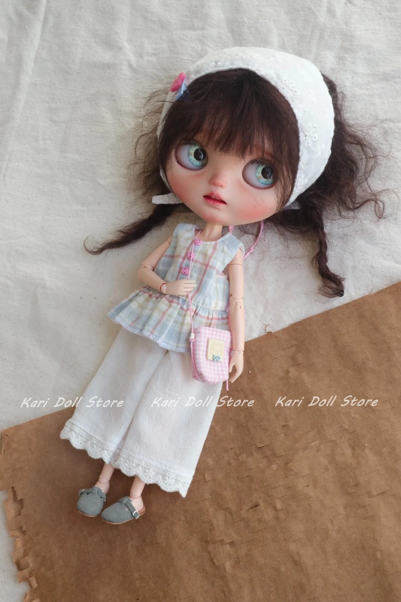 

2026 Kari Doll Clothes and skirts White pants with camouflage top and headscarf set for Landazz Landoudou Doll