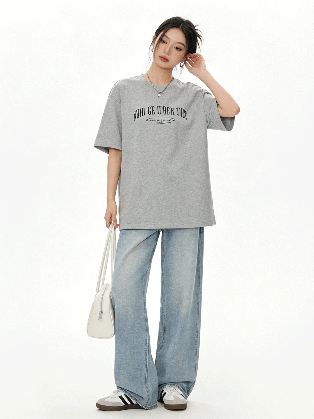 

Spring New High Waist Wide Leg Soft Denim Jeans Waed down Draped Floor-Length Pants Vintage Sle Ladies' Casual Jeans