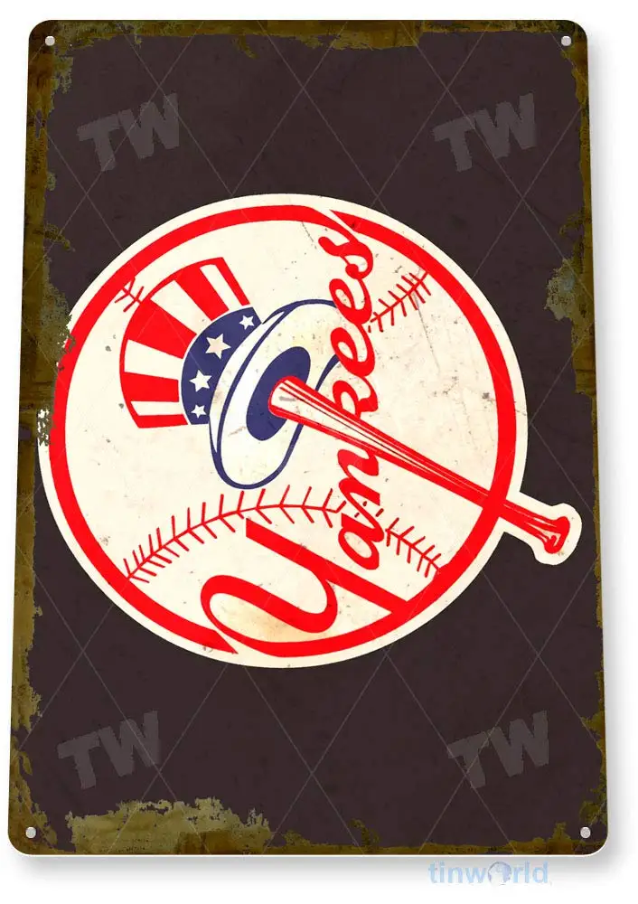 Letrero de Metal de 8X12 pulgadas, letreros deportivos de lata de los Yankees de Nueva York