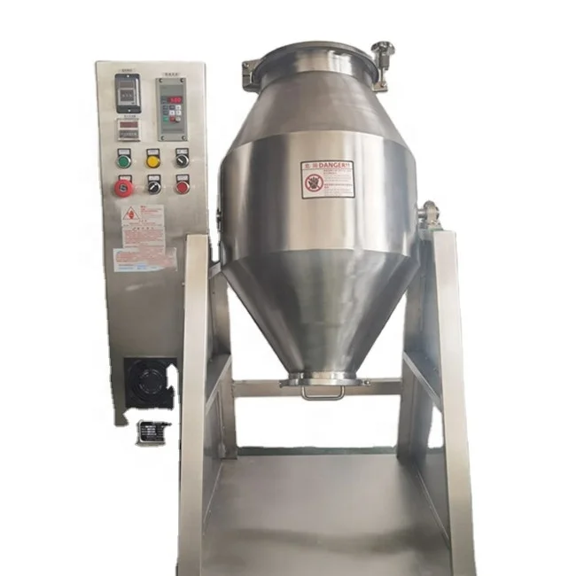 Herbs Spice Rotating Drum Powder  Blender Mixer Dry Cassava Flour Mixer Machines Double Cone Mixer Machine