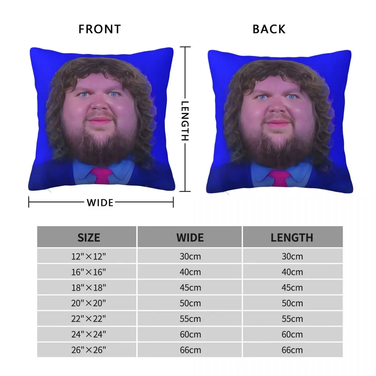 Curly Hair Jd Vance Square Pillowcase Polyester Linen Velvet Printed Zip Decorative Car Cushion Case