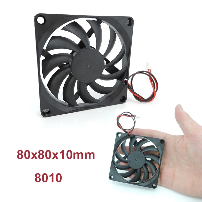 DC Brushless Fan 8010 2pins 80mm 80x80 x10mm Cooling Fan 3d Printer Board Radiator DC 12V 24V 2P XH2.54 3D Printer patrs