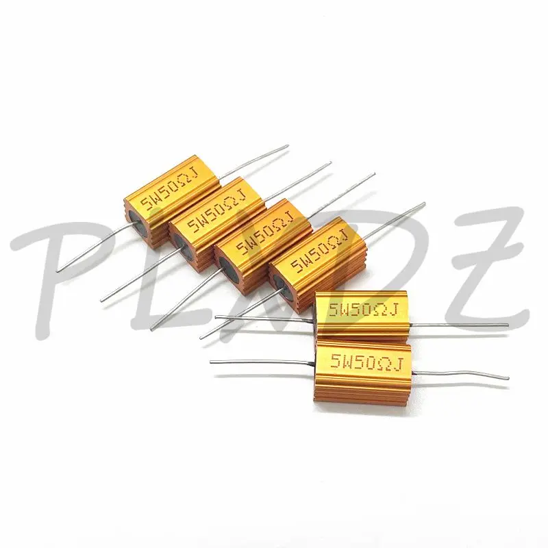 10PCS 5W Aluminum Power Metal Shell Case Wirewound Resistor 0.1 ~ 15K 0.5 1 2 5 6 8 10 50 100 200 300 1K 10K ohm RX24 Resistance