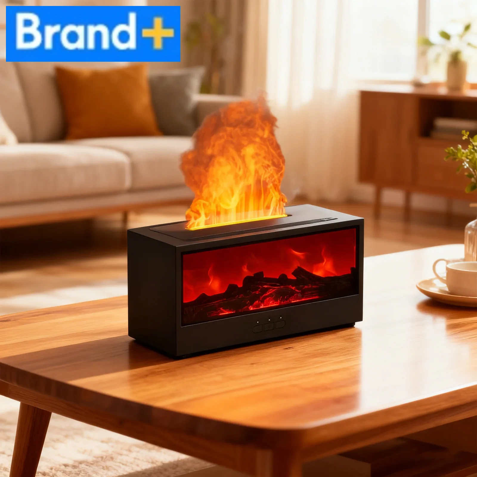 

Диффузор эфирного масла с мерцающим пламенем и увлажнитель с прохладным туманом с 6-цветной подсветкой - создает реалистичное обзор камина