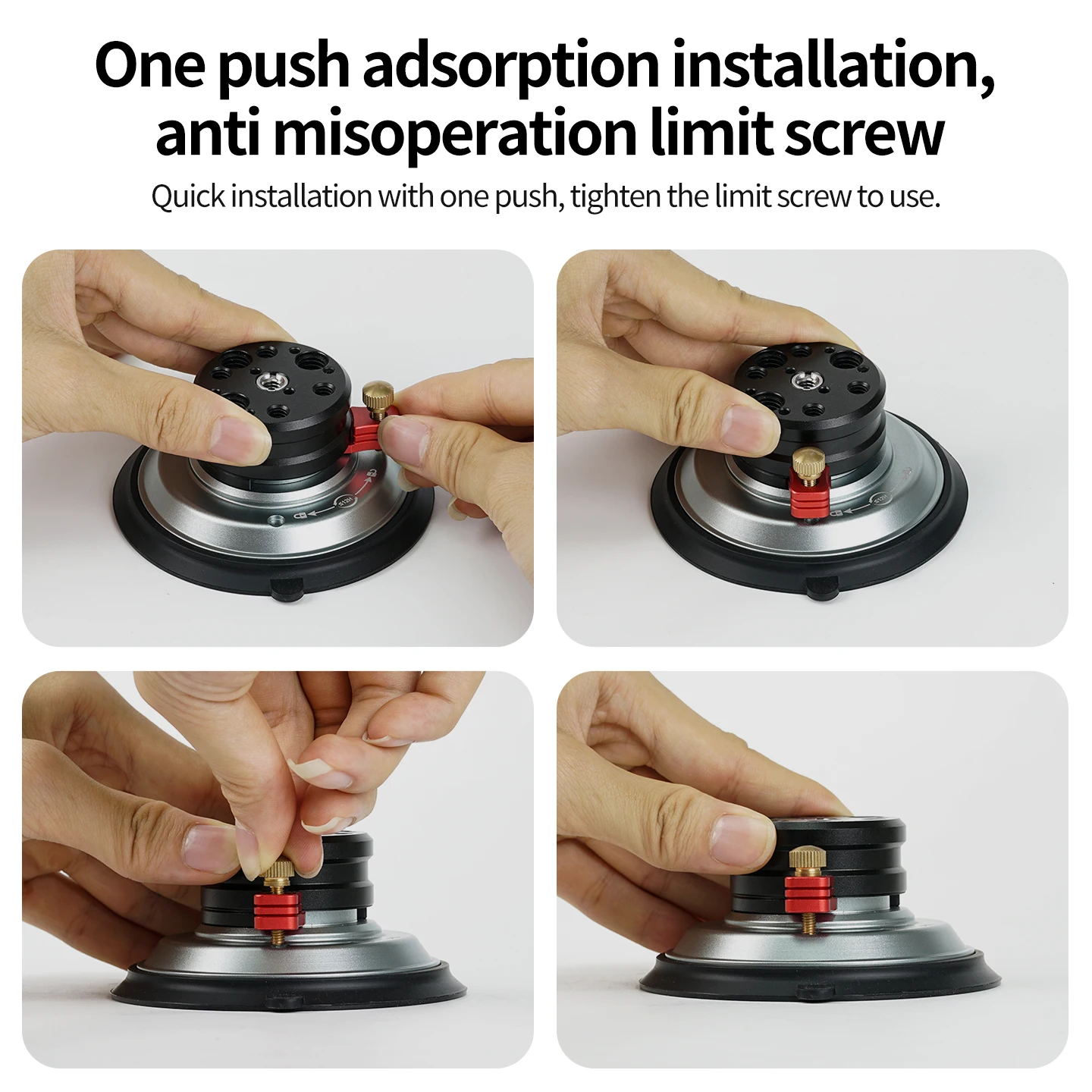 Mini-Kugelkopf, verstellbar, 1/4 Vakuumsaugnapfhalterung, 22 mm, 4 kg Tragkraft, für GoPro, Insta360, DJI 360II Action-Kamera, Glashalterung fürs Auto – Detail 10