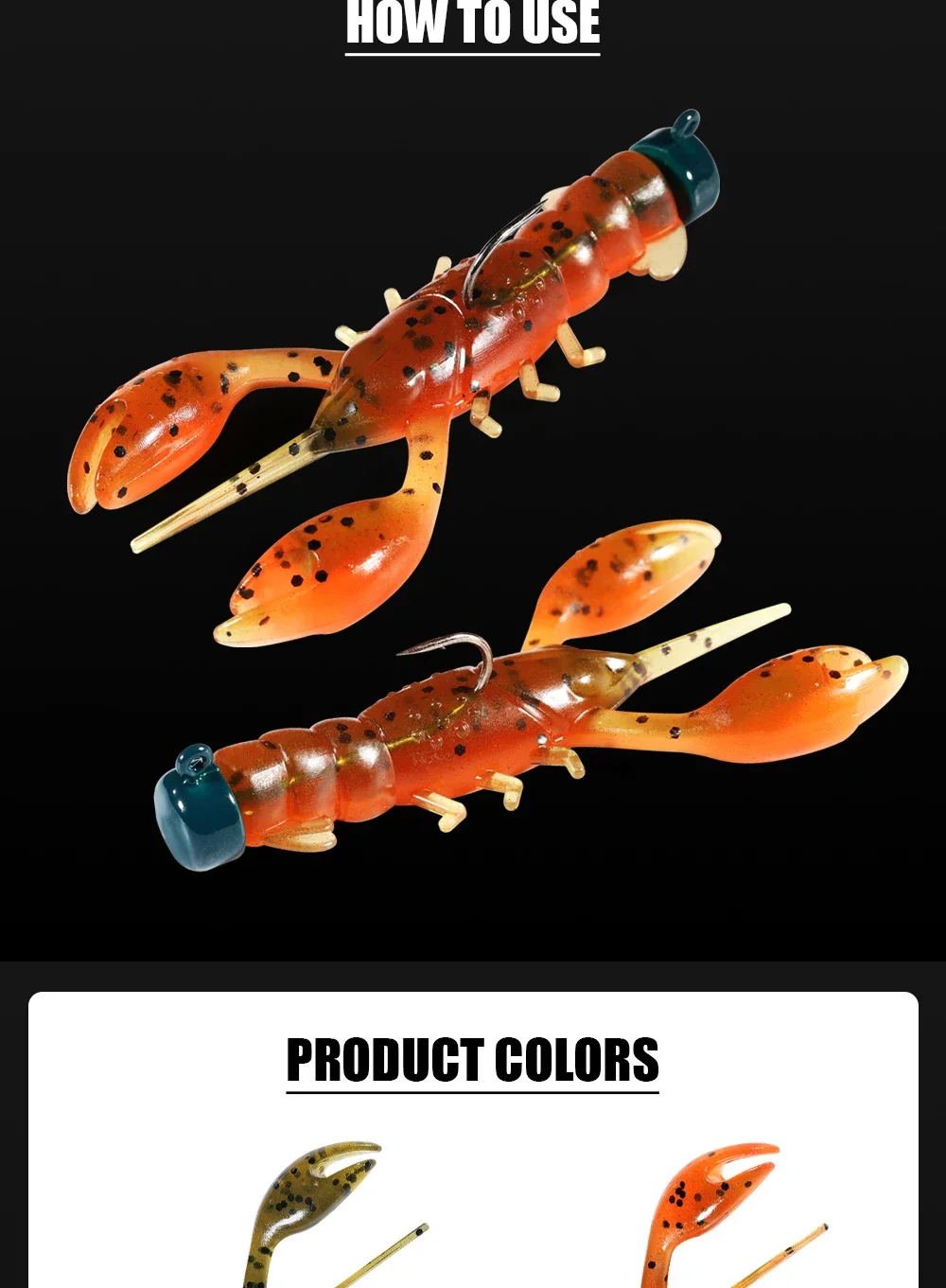 Spinpoler 6,5 cm weicher Köder, künstlicher Köder, Garnelenkreatur, TPR, schwimmender Langusten, Ned-Rigging, Seebarsch, Salzwasser-Angelgerät – Detail 7