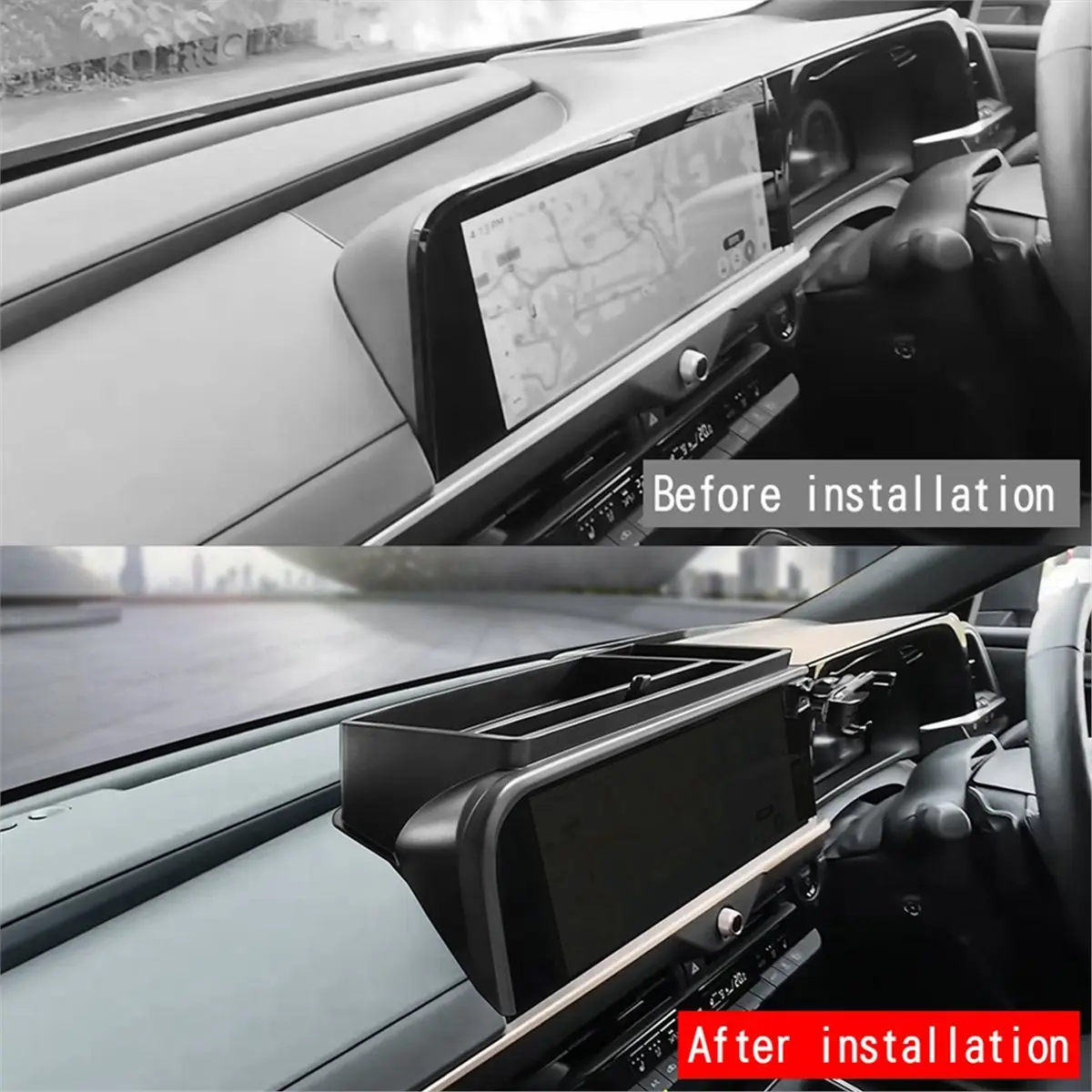 update. Car Navigation Screen Storage Box with Phone Bracket for Toyota Crown Crossover 2023 Car Interior Accessories