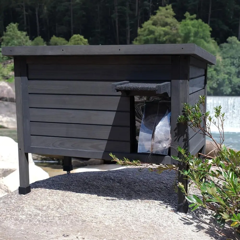 Weatherproof Insulated Outdoor Shelter for Stray Cats with Openable Roof and Easy Access Door
