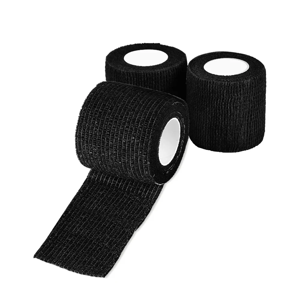5/10/15/20/24pcs Black Tattoo Grip Bandage Cover Wraps Tapes Self Adhesive Elastic Bandage Tattoo Permanent Makeup Accessories